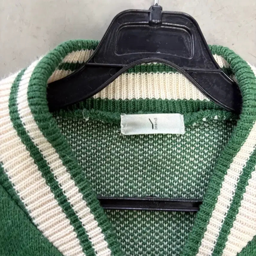 [BUNJANG] MANWONSHOP Vintage Two-way Green Knit Zip-up L / 만원샵 빈티지 투웨이 그린 니트집업 L