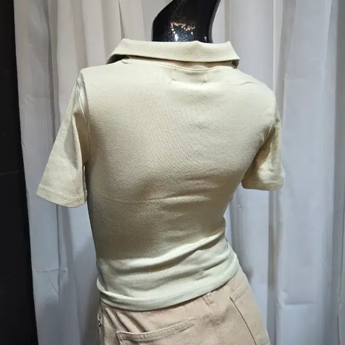 [BUNJANG] Short Collar Pale Green T-Shirt / 쇼트 카라 연그린 반팔