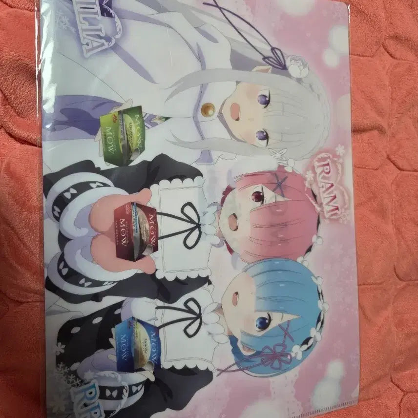 [BUNJANG] Re:Zero A4 Clear File - Mow Ice Cream Collaboration / 리제로 a4 클리어파일 mow 아이스크림 콜라보