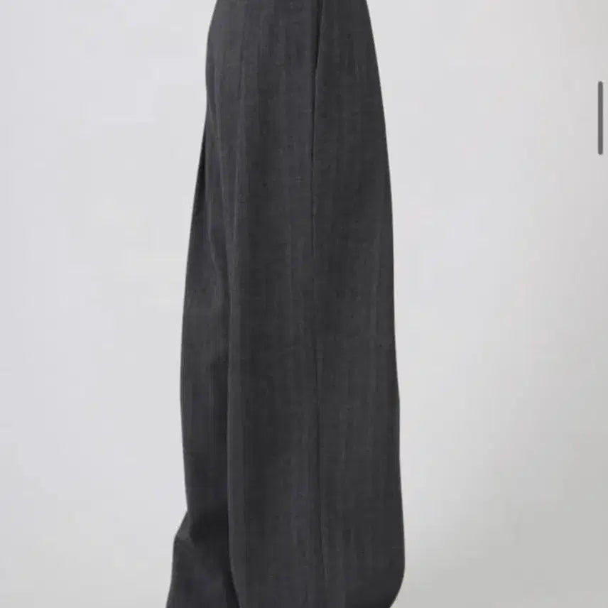 [BUNJANG] Trimming Bird Inward Pintuck Wide Slacks Dark Gray / 트리밍버드 Inward Pintuck Wide 슬랙스 M 다크 그레이