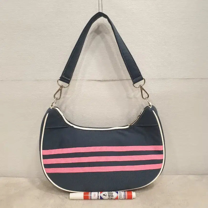 [SOLD OUT] 아디다스 업사이클링 네이비 핑크 삼선 호보백 숄더백 토트백