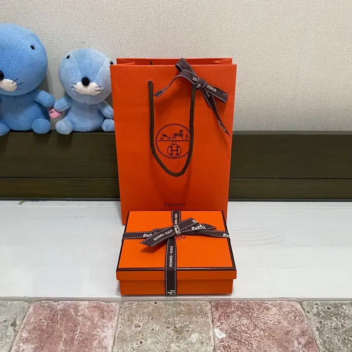 [BUNJANG] Hermes Wallet Box Set / 에르메스 지갑박스 + 속지 + 리본 + 쇼핑백