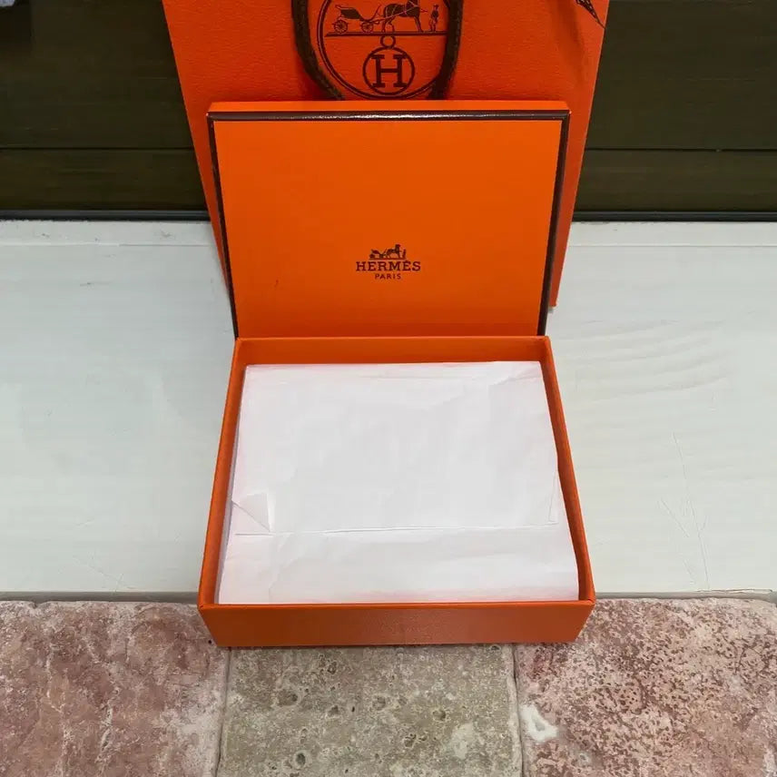 [BUNJANG] Hermes Wallet Box Set / 에르메스 지갑박스 + 속지 + 리본 + 쇼핑백