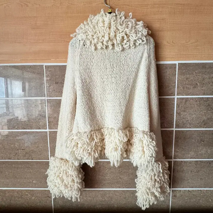 [BUNJANG] Jessi Ivory Fleece Cardigan / JESSI 뉴욕 아이보리 뽀글이 가디건