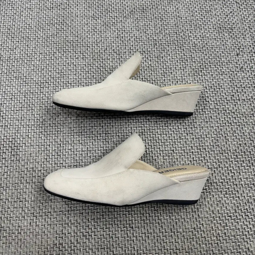 [BUNJANG] Geiger Suede Mid Heel Mules / [신발] 가이거 스웨이드 미들 힐 뮬