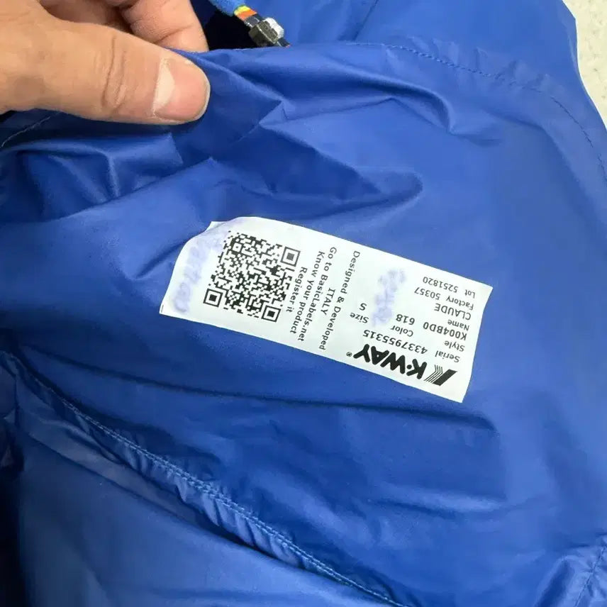 [BUNJANG] K-Way Windbreaker Jacket Blue S / 까웨 바람막이 자켓 블루 S