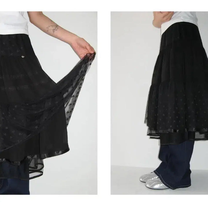 [BUNJANG] Ronron Dot Tiered Skirt / 론론 도트 스커트