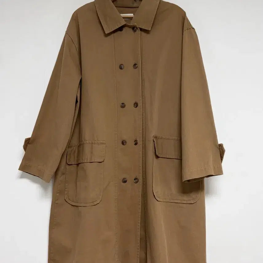 [BUNJANG] Brown Oversized Double Long Coat / ((할인))브라운 루즈핏 더블 롱코트 오버핏 코트