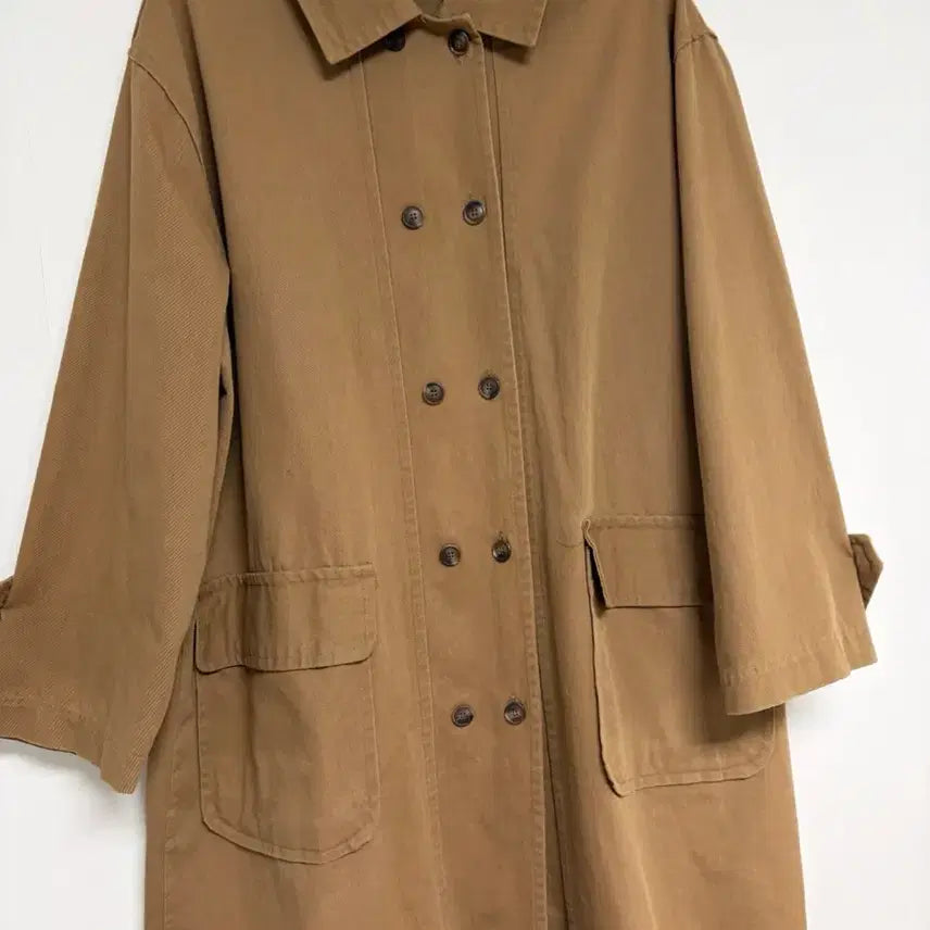 [BUNJANG] Brown Oversized Double Long Coat / ((할인))브라운 루즈핏 더블 롱코트 오버핏 코트