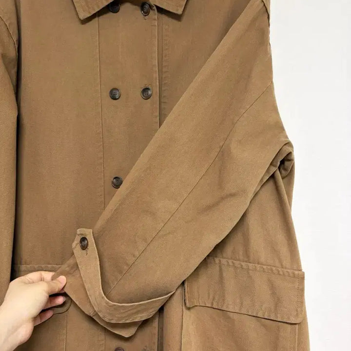 [BUNJANG] Brown Oversized Double Long Coat / ((할인))브라운 루즈핏 더블 롱코트 오버핏 코트