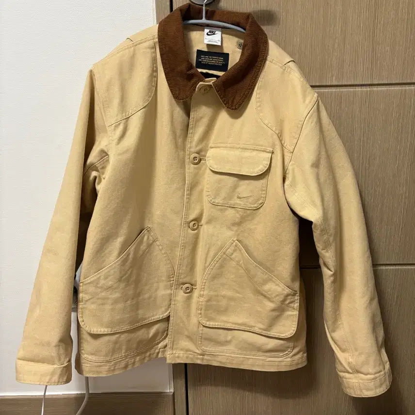 [BUNJANG] Nike Life Flannel Lined Half Coat Sesame S / 나이키 라이프 플란넬 라인드 반 코트 세서미 S