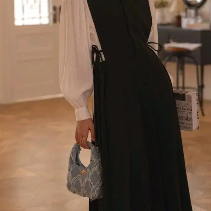 [BUNJANG] Black Sleeveless Long Dress / L256 블랙 민소매 롱 원피스
