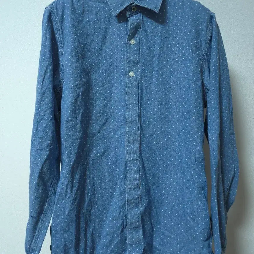 [SOLD OUT] 폴햄 도트패턴 데님셔츠(사이즈100)