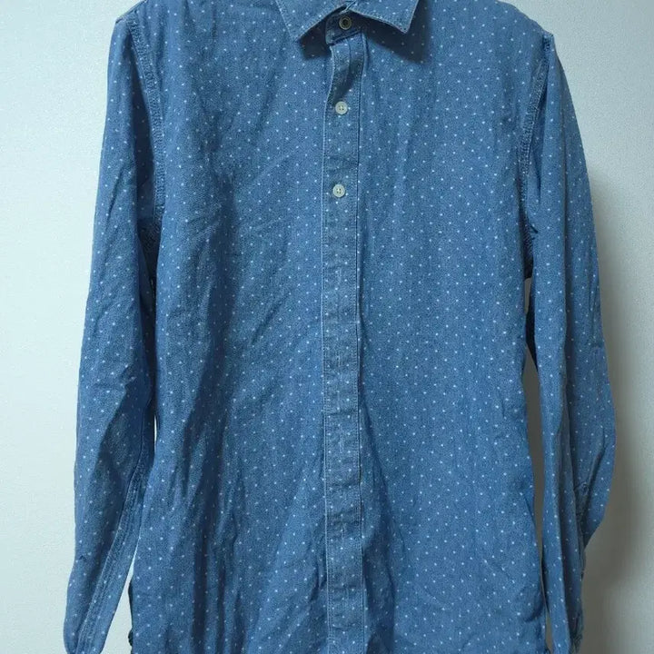[SOLD OUT] 폴햄 도트패턴 데님셔츠(사이즈100)