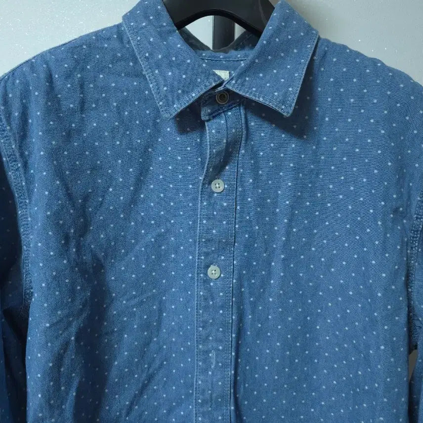[SOLD OUT] 폴햄 도트패턴 데님셔츠(사이즈100)