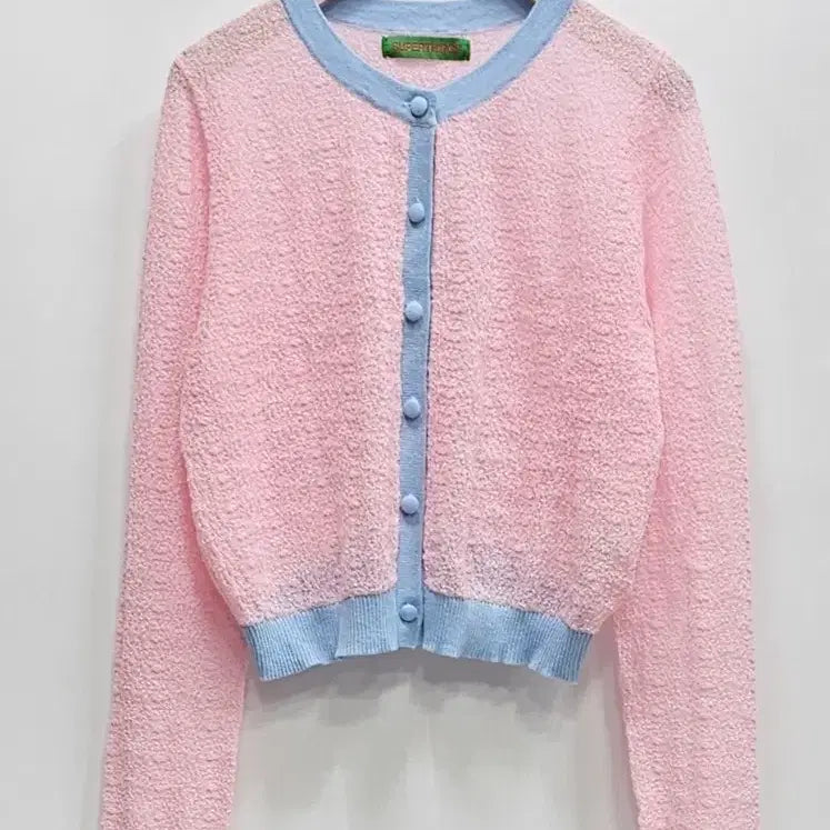 [BUNJANG] SUPERTHANKS Linen Cardigan / SUPERTHANKS 슈퍼띵스 핑크 배색 린넨 가디건 (25년)
