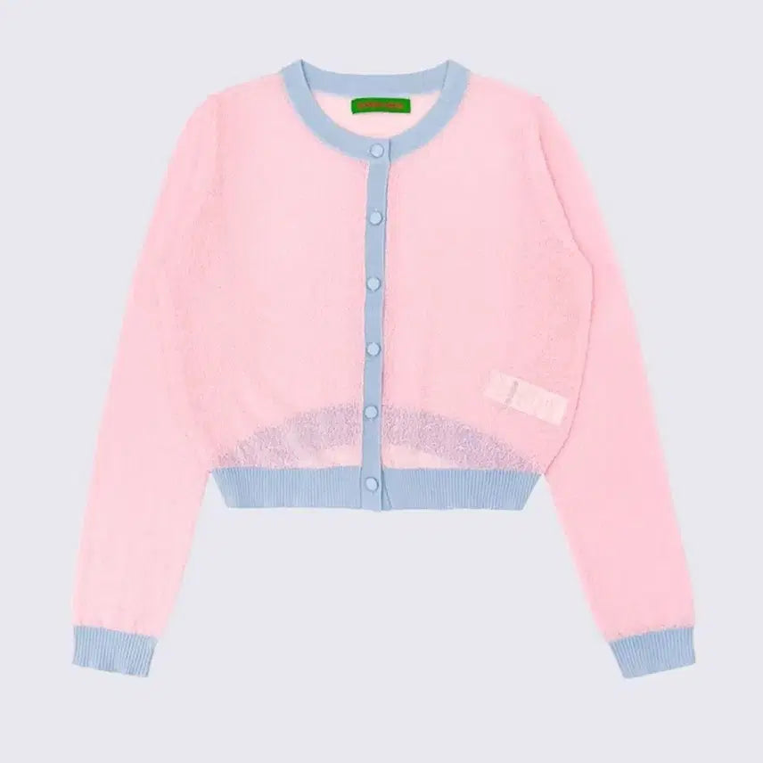 [BUNJANG] SUPERTHANKS Linen Cardigan / SUPERTHANKS 슈퍼띵스 핑크 배색 린넨 가디건 (25년)