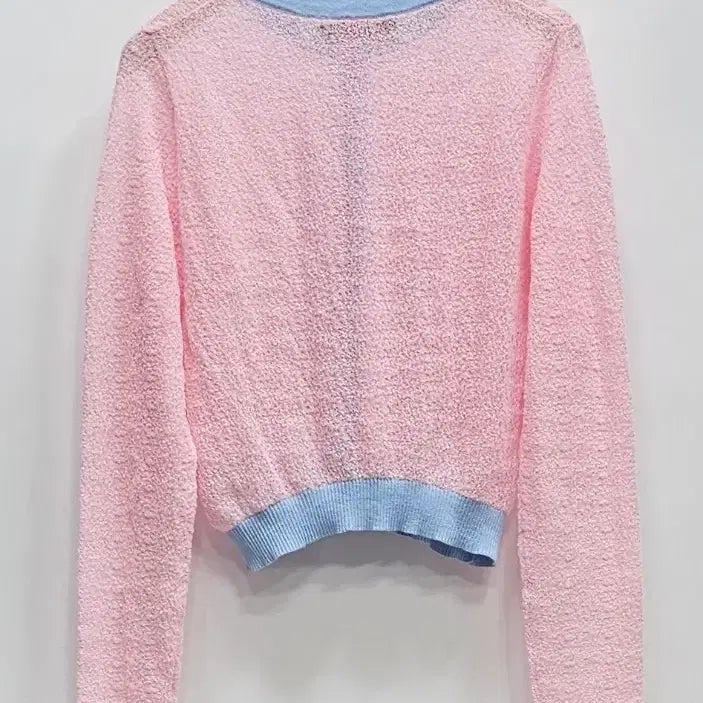 [BUNJANG] SUPERTHANKS Linen Cardigan / SUPERTHANKS 슈퍼띵스 핑크 배색 린넨 가디건 (25년)