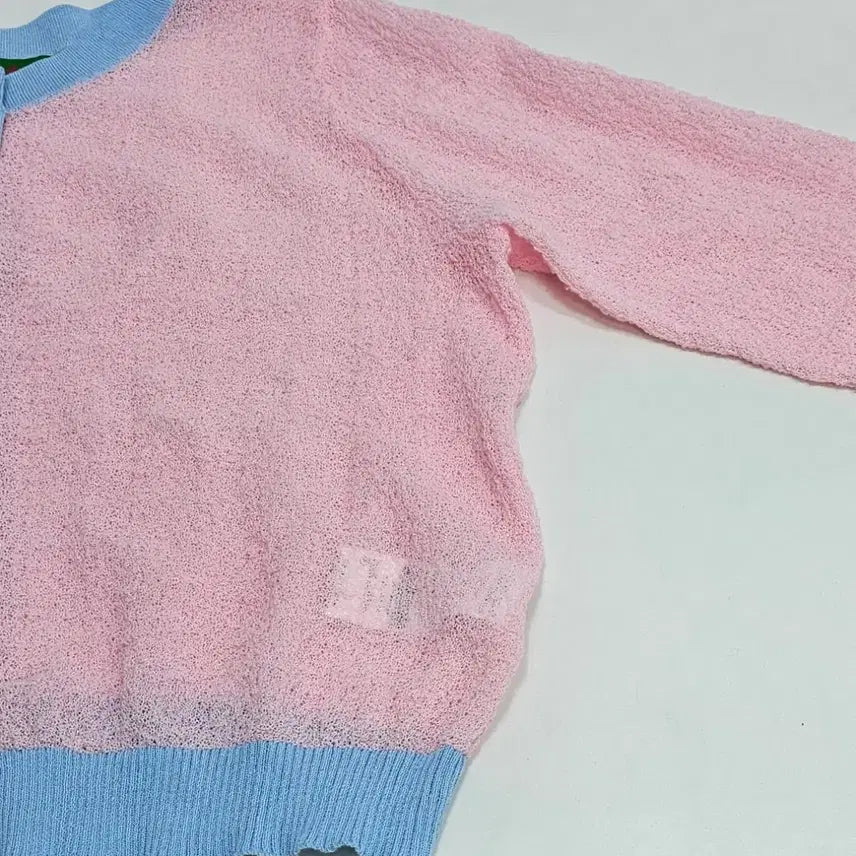 [BUNJANG] SUPERTHANKS Linen Cardigan / SUPERTHANKS 슈퍼띵스 핑크 배색 린넨 가디건 (25년)