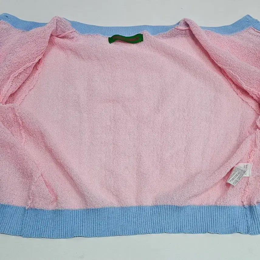 [BUNJANG] SUPERTHANKS Linen Cardigan / SUPERTHANKS 슈퍼띵스 핑크 배색 린넨 가디건 (25년)