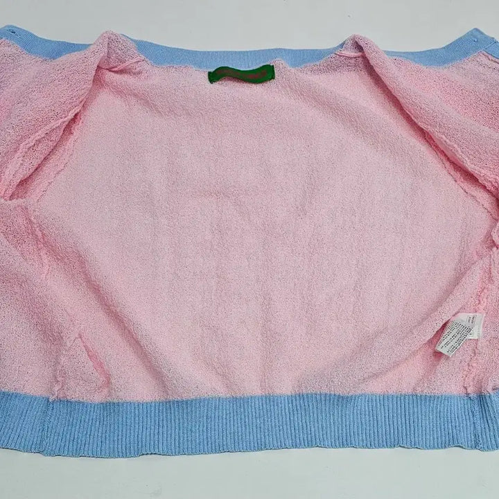 [BUNJANG] SUPERTHANKS Linen Cardigan / SUPERTHANKS 슈퍼띵스 핑크 배색 린넨 가디건 (25년)