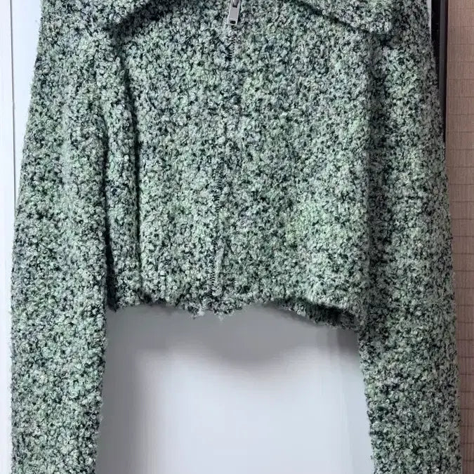 [BUNJANG] Recto Cropped Wool Knit Zip-Up Green / 렉토 크롭 울니트 집업 (쿨거시네고)