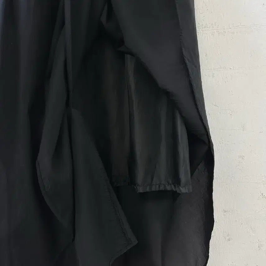 [BUNJANG] Simplicite Black Layered Chiffon Drape Skirt / 일본빈티지 Simplicite 블랙 레이어드 쉬폰 언발 드레이프 스커트
