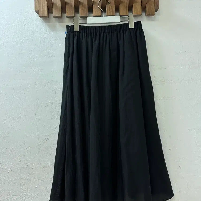 [BUNJANG] Simplicite Black Layered Chiffon Drape Skirt / 일본빈티지 Simplicite 블랙 레이어드 쉬폰 언발 드레이프 스커트