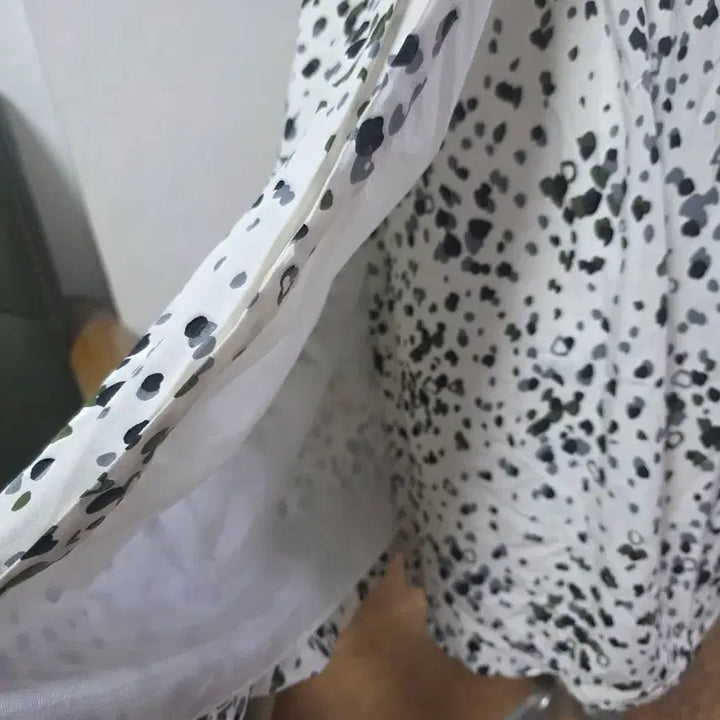 [BUNJANG] Unbranded Dotted Wrap Hanbok Skirt (55-66) / 생활한복땡땡이 랩 허리치마(55~66)