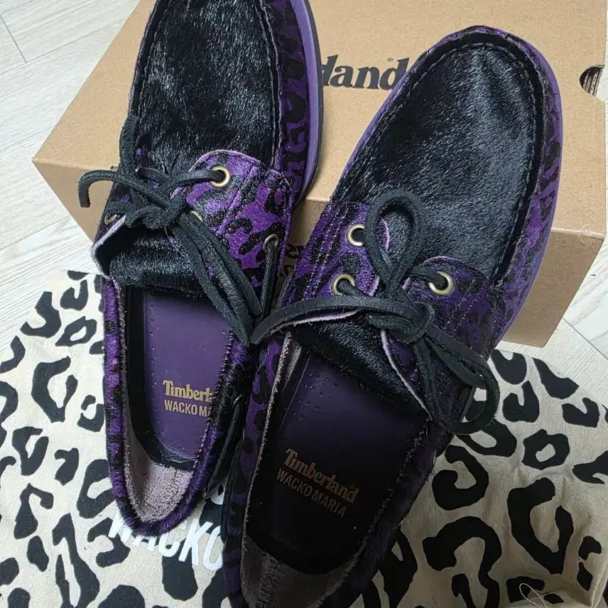 [SOLD OUT] 팀버랜드 와코마리아 송치 레오파드 보트슈즈 퍼플