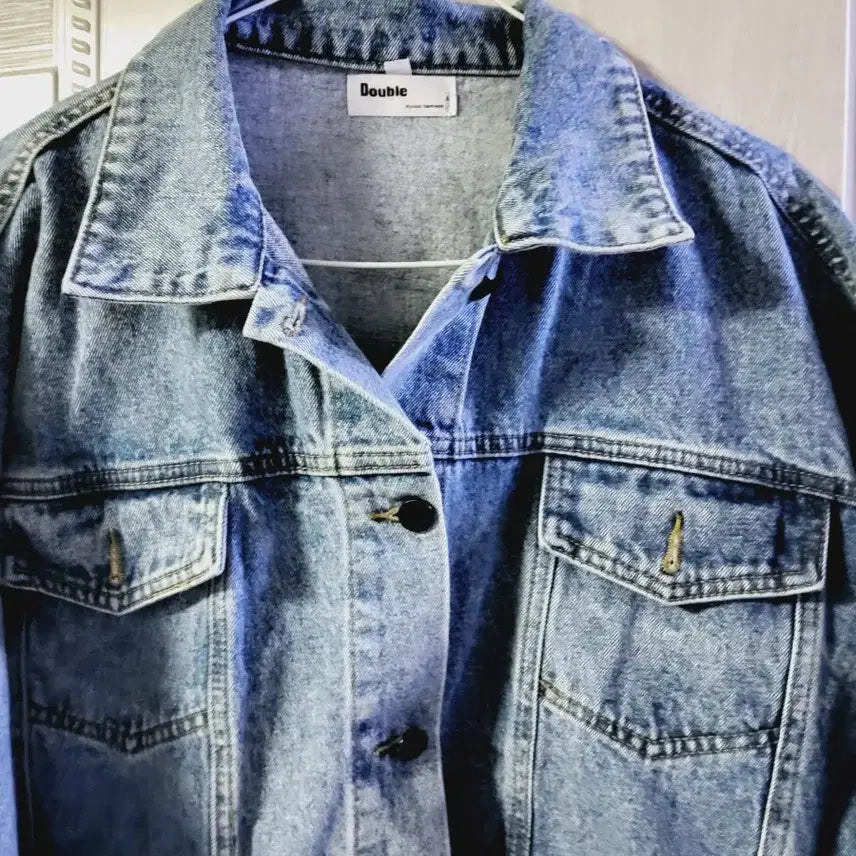 [SOLD OUT] 오버핏  데님 크롭 자켓 청자켓
