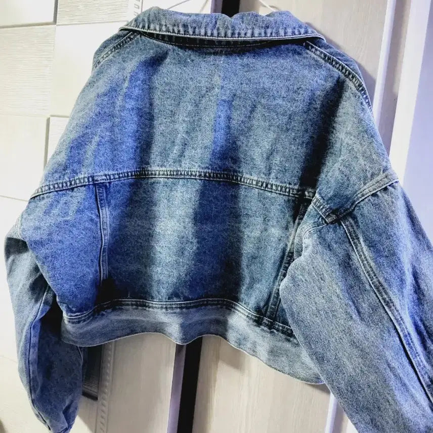 [SOLD OUT] 오버핏  데님 크롭 자켓 청자켓