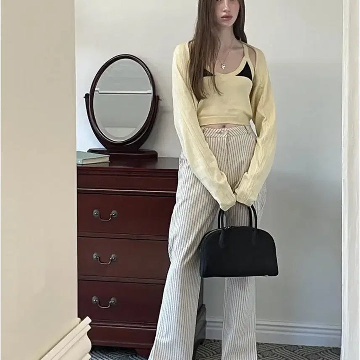 [BUNJANG] SINEINN Stripe Bootcut Pants S / 시눈 스트라이프 부츠컷 팬츠 S