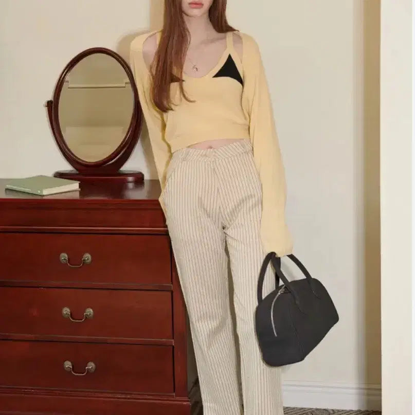 [BUNJANG] SINEINN Stripe Bootcut Pants S / 시눈 스트라이프 부츠컷 팬츠 S