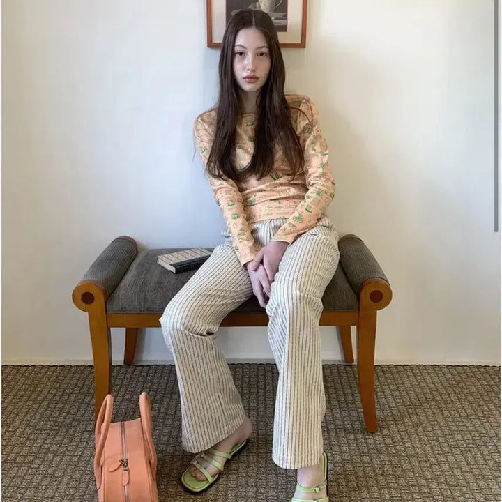[BUNJANG] SINEINN Stripe Bootcut Pants S / 시눈 스트라이프 부츠컷 팬츠 S