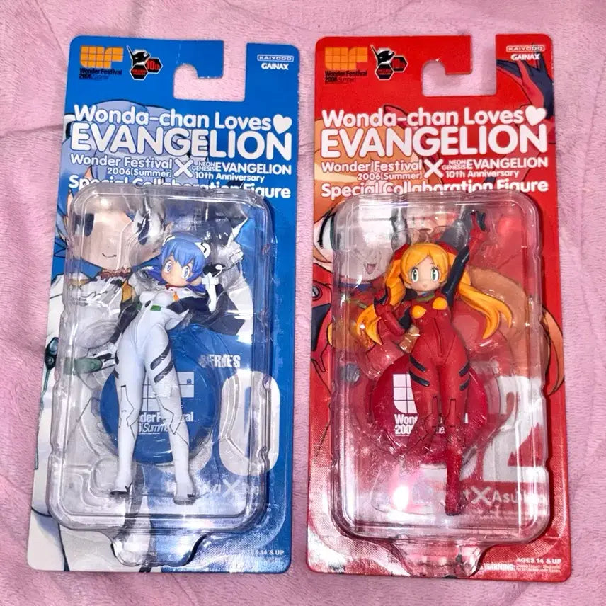[BUNJANG] Evangelion Wonder-chan Figure Asuka &amp; Rei / 급처)에반게리온 원더짱 피규어 아스카 레이