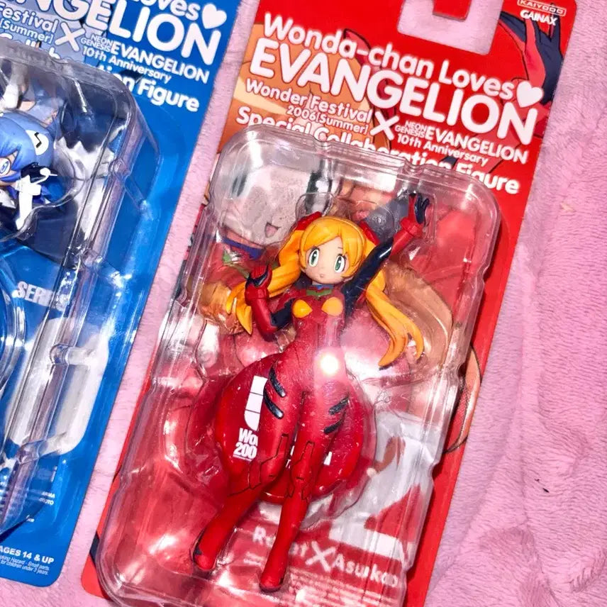 [BUNJANG] Evangelion Wonder-chan Figure Asuka &amp; Rei / 급처)에반게리온 원더짱 피규어 아스카 레이