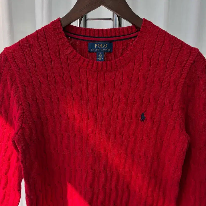 [BUNJANG] Polo Ralph Lauren Cable Knit Sweater / [S]폴로 랄프로렌 꽈배기 케이블 코튼 니트 red