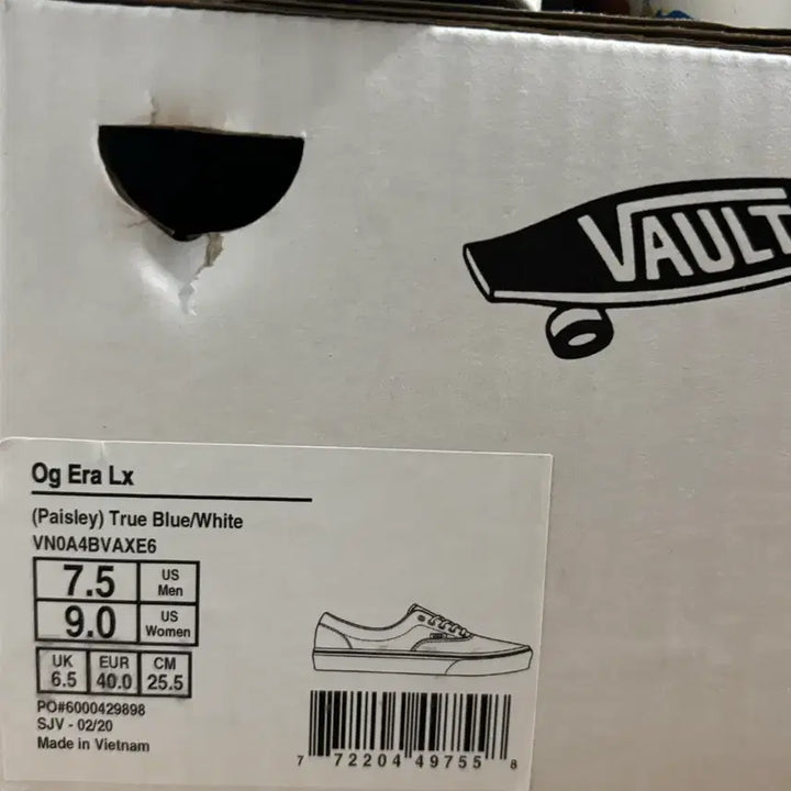 [BUNJANG] Vans Vault OG Era LX Paisley Sneakers / (255) 반스 볼트 OG 에라 LX 페이즐리