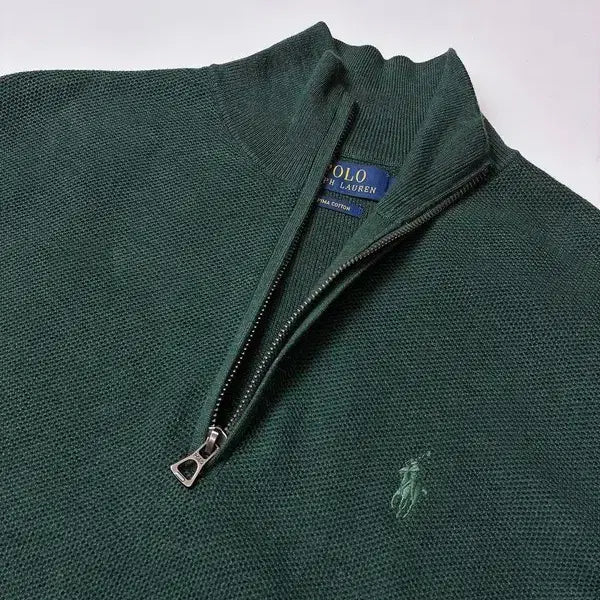 [BUNJANG] Polo Ralph Lauren Pima Cotton Half-Zip Knit Sweater / 폴로 랄프로렌 피마코튼 하프집 니트 PN8775