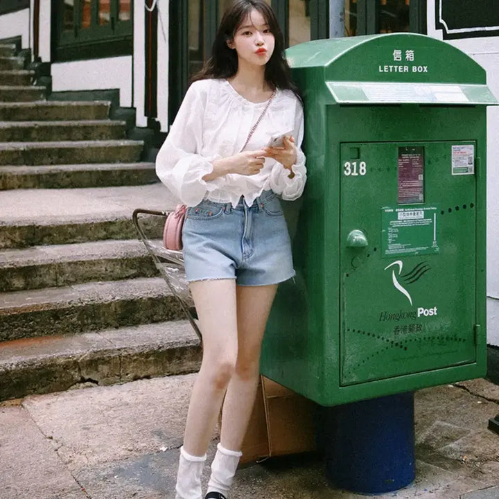 [BUNJANG] Milkcocoa Amelie Line Lily Blouse / 밀크코코아 아멜리라인 릴리 블라우스 새상품
