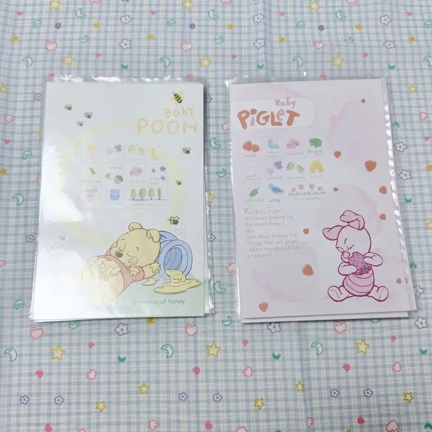 [BUNJANG] Disney Winnie the Pooh Postcard and Sticker / 고전문구 고전 디즈니 푸 푸우 피글렛 엽서 스티커