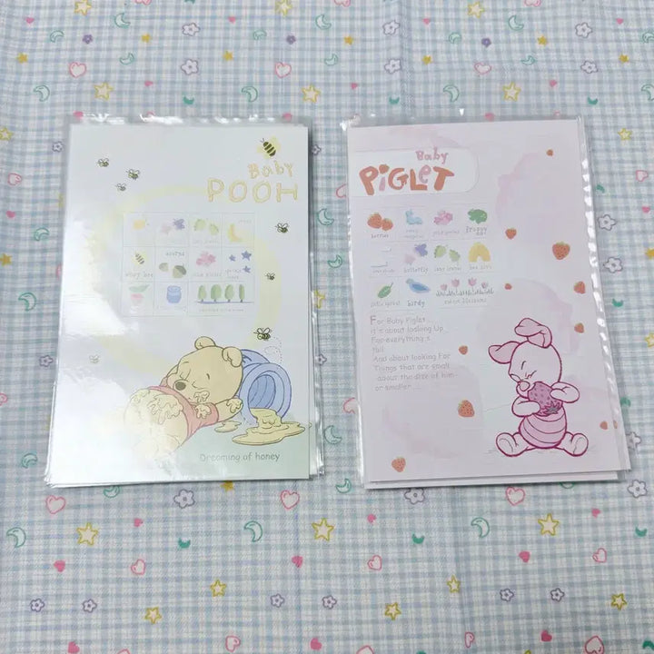 [BUNJANG] Disney Winnie the Pooh Postcard and Sticker / 고전문구 고전 디즈니 푸 푸우 피글렛 엽서 스티커