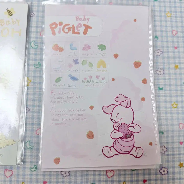 [BUNJANG] Disney Winnie the Pooh Postcard and Sticker / 고전문구 고전 디즈니 푸 푸우 피글렛 엽서 스티커