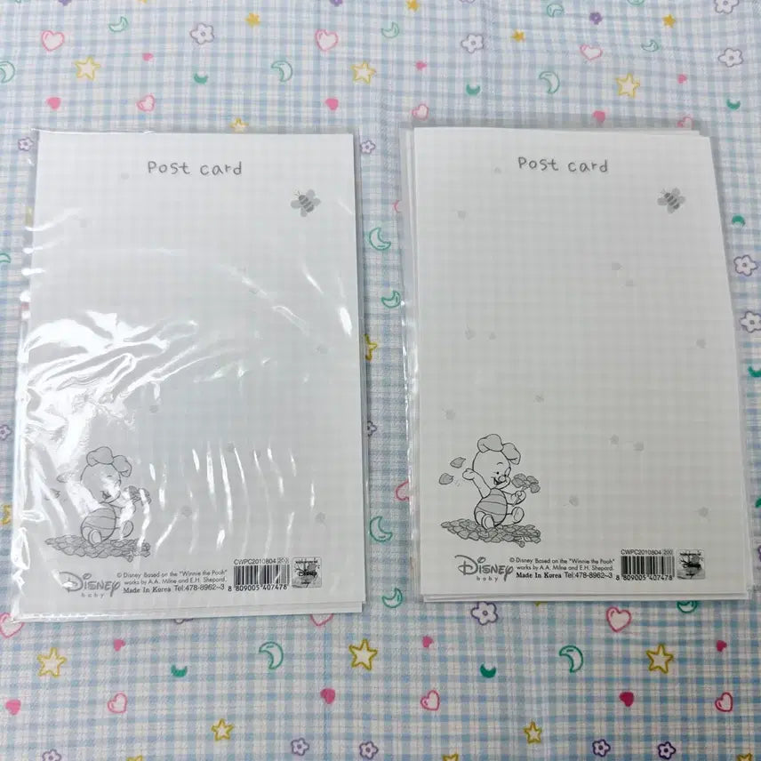 [BUNJANG] Disney Winnie the Pooh Postcard and Sticker / 고전문구 고전 디즈니 푸 푸우 피글렛 엽서 스티커