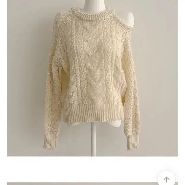 [BUNJANG] Ivory One Shoulder Knit Sweater / 반택포) 아이보리 원숄더 니트