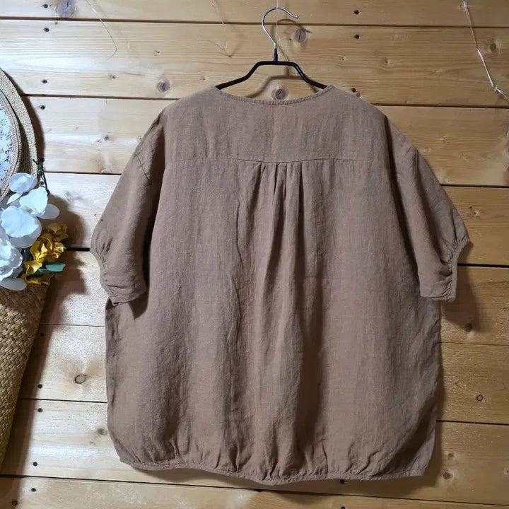 [BUNJANG] Embroidered Linen Shirt / 자수마셔츠