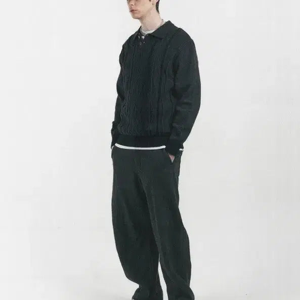 [BUNJANG] EASTLOGUE Asymmetrical Cable Knit Sweater / 이스트로그 EASTLOGUE 비대칭 케이블 니트 PN8802