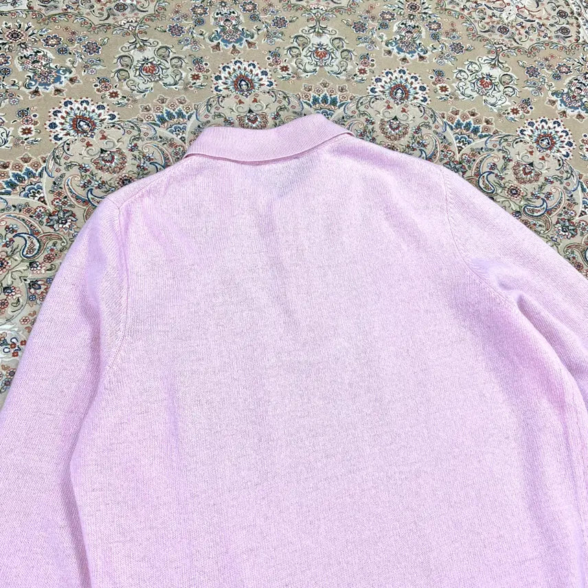 [BUNJANG] Gerchile1944 Baby Pink Wool Collar Neck Knit Sweater / [S등급 IT52] 게르칠레나 이태리 베이비핑크  울 카라넥 니트스웨터