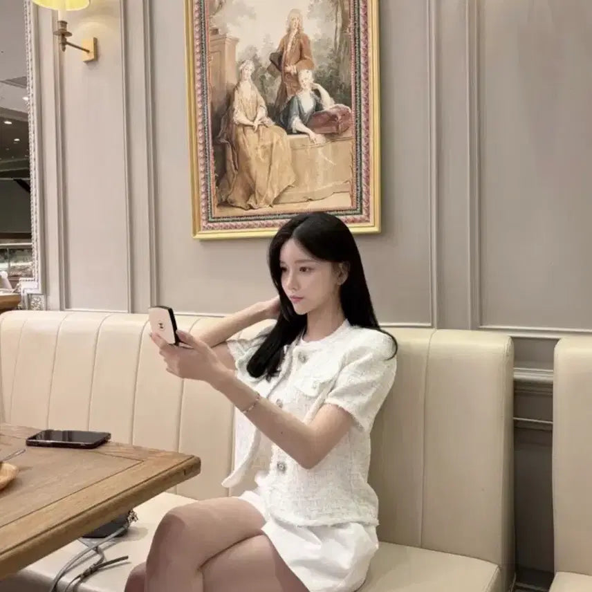 [BUNJANG] ELDINE Cotton Pinstuck Belted Shorts Set / 엘딘 몬드 코튼 핀턱 벨트 숏팬츠 허리 벨트 세트 포함